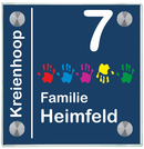HNamensschild Haust hände blau 1r