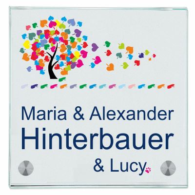 Namensschilder Baum mit Herzen 1