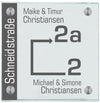 Haustürschild 2a um die Ecke personalisiert