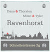 Haustürschilder Berlinskyline mit Ihrem Wunschtext personalisiert