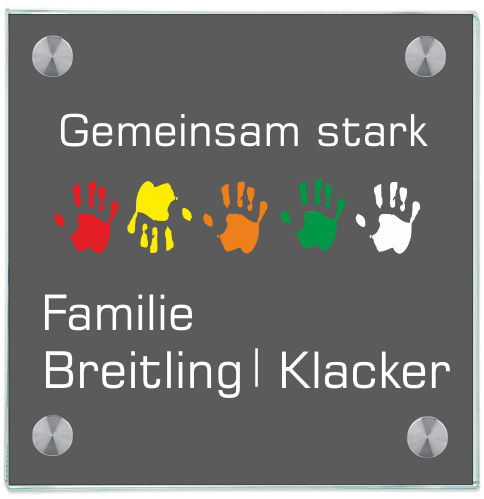 Haustürschilder Gemeinsam Stark 2 mit Ihrem Wunschtext personalisiert Haustürschild Gemeinsam Stark 2 online-tuerschilder.com 