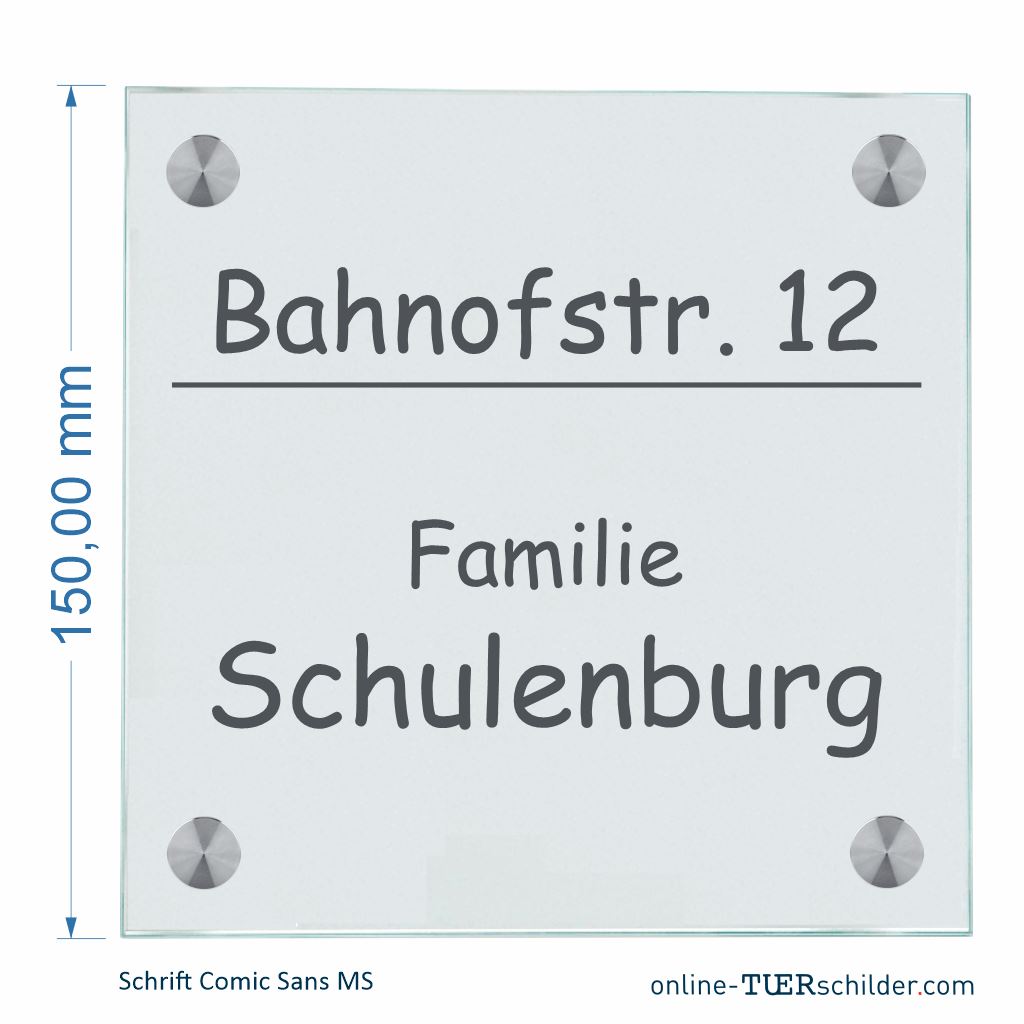 Haustürschilder Graf personalisiert Haustürschild Graf online-tuerschilder.com 150x150mm 