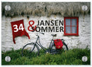 Haustürschilder Fahrrad mit Ihrem Wunschnamen (3 Entwürfe per Mail) - Haustürschild Haustürschild Fahrrad online-tuerschilder.com 