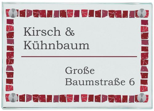Haustürschilder Kirsch mit Ihrem Wunschnamen (3 Entwürfe per Mail) - Haustürschild Haustürschild Kirsch online-tuerschilder.com 
