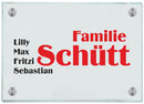 Haustürschilder Schütt rot mit Ihrem Wunschnamen (3 Entwürfe per Mail) - Haustürschild Haustürschild Schütt rot online-tuerschilder.com 
