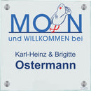 Haustürschild Moin Möwe locker personalisiert 