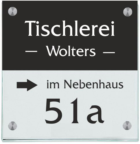 Haustürschilder Balken mit Pfeil mit Ihrem Wunschnamen (3 Entwürfe per Mail) - Haustürschild Haustürschild Balken mit Pfeil online-tuerschilder.com 