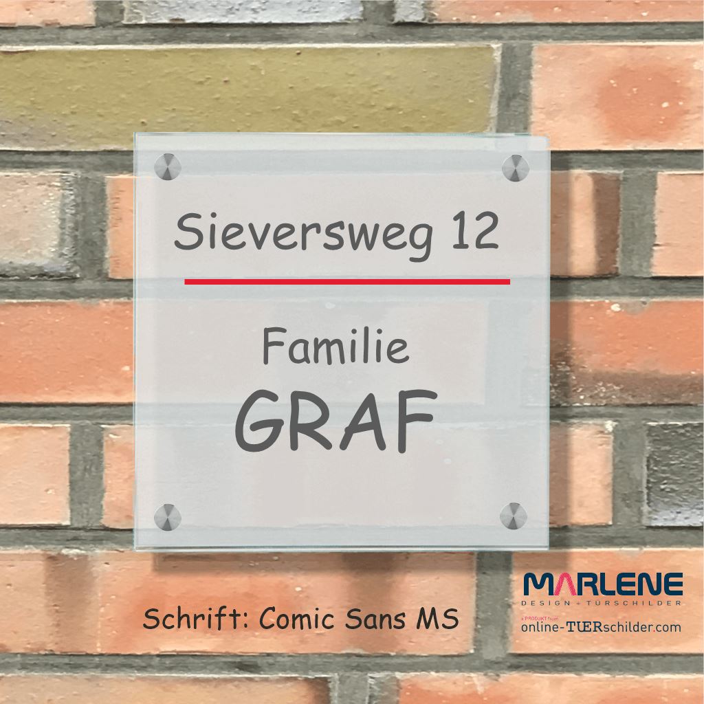 Haustürschilder Graf personalisiert 12