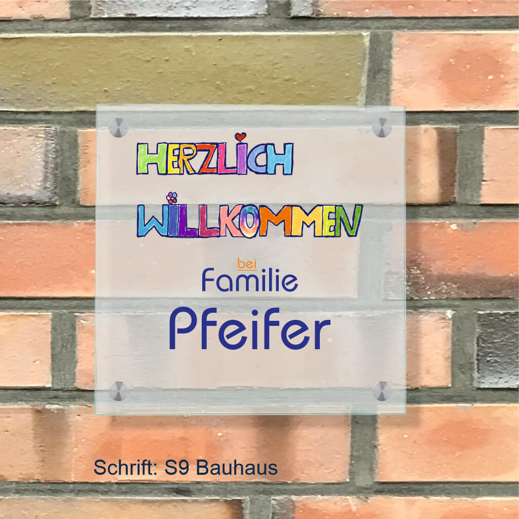 Haustürschilder Herzlich Willkommen BEI  7