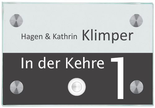 Haustürschild mit Klingelknopf  Halb & Halb 1