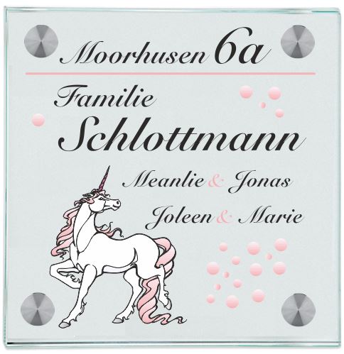 Haustürschilder Einhorn 11