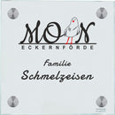 Haustürschilder Moin mit Ihrem Wunschnamen (3 Entwürfe per Mail) - Haustürschild Haustürschild Graf online-tuerschilder.com 130x130mm 