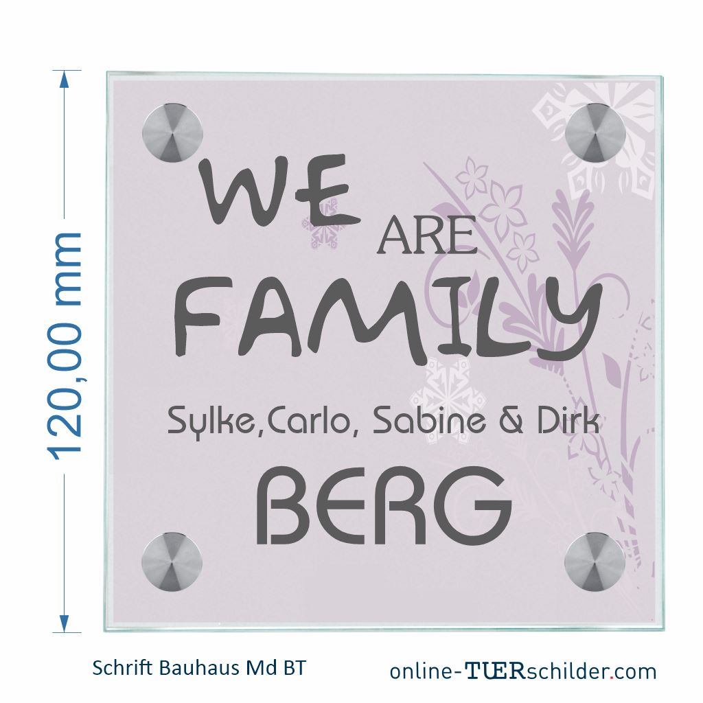 Haustürschilder We are Family 2 personalisiert Haustürschild We are Family 2 online-tuerschilder.com 