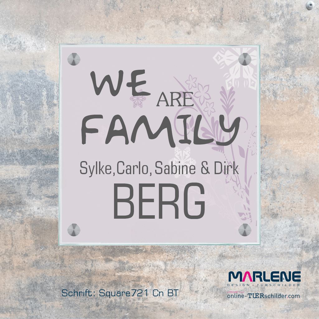 Haustürschilder We are Family 2 personalisiert Haustürschild We are Family 2 online-tuerschilder.com 