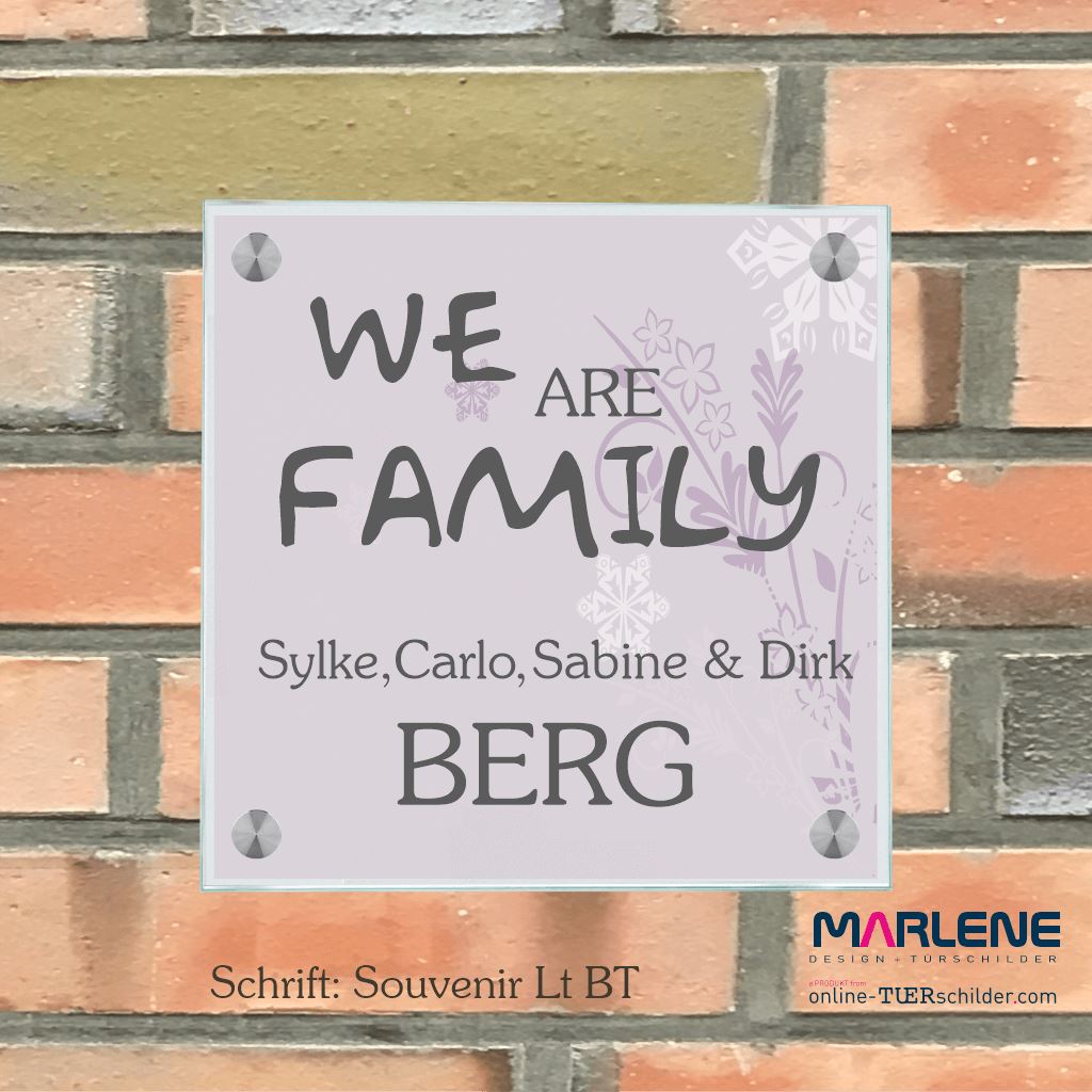 Haustürschilder We are Family 2 personalisiert Haustürschild We are Family 2 online-tuerschilder.com 