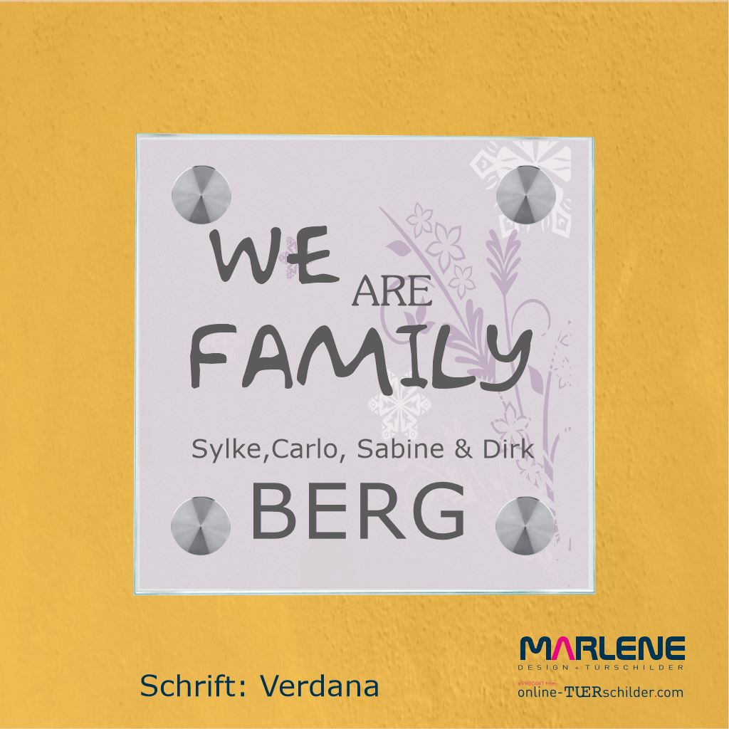 Haustürschilder We are Family 2 personalisiert Haustürschild We are Family 2 online-tuerschilder.com 