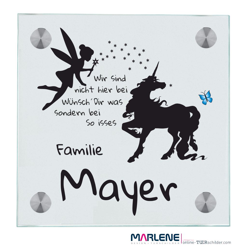 Haustürschild Fee personalisiert Haustürschilder Fee online-tuerschilder.com 100x100mm 