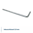 Inbusschlüssel für Abstandshalter 2 mm Inbusschlüssel für Abstandshalter 