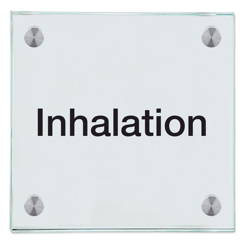 Praxisschild aus Glas Inhalation mit 2/4 Haltern Praxisschild aus Glas 5