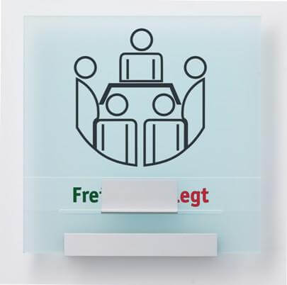 Frei Besetzt Schilder Lübeck 155 x 155 mm Frei Besetzt Schild Lübeck online-tuerschilder.com 