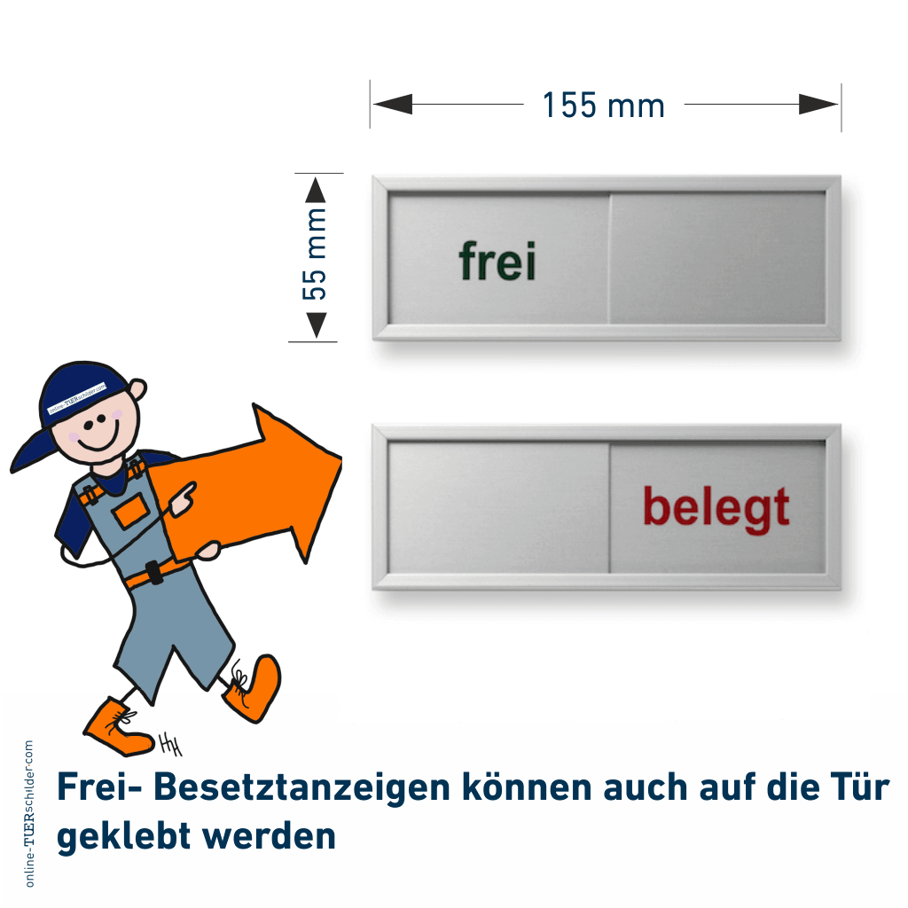 Frei besetzt Schilder Mölln klein - Schild 55 x 155 mm Frei besetzt Schild Mölln Klein 2