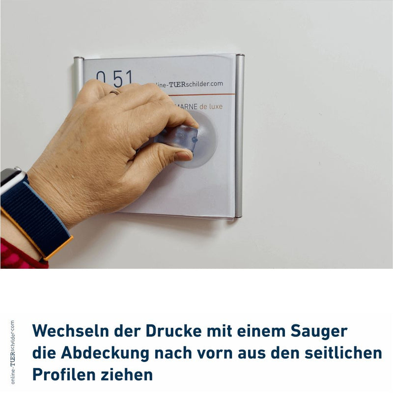 Türschild für Ihr Büro Marne de Luxe - mit Edelstahlabdeckkappen - 3