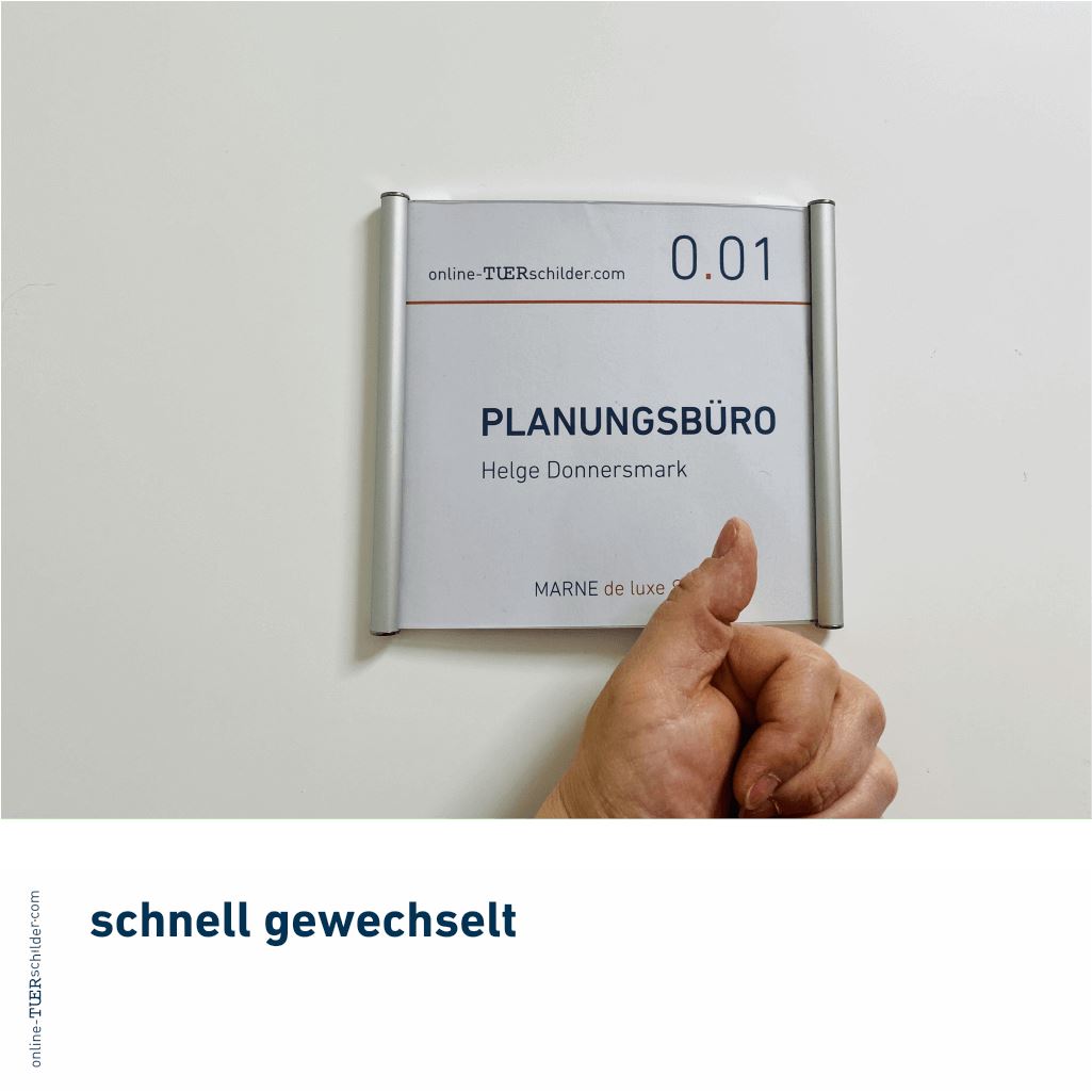 Türschild für Ihr Büro Marne de Luxe - mit Edelstahlabdeckkappen - 8
