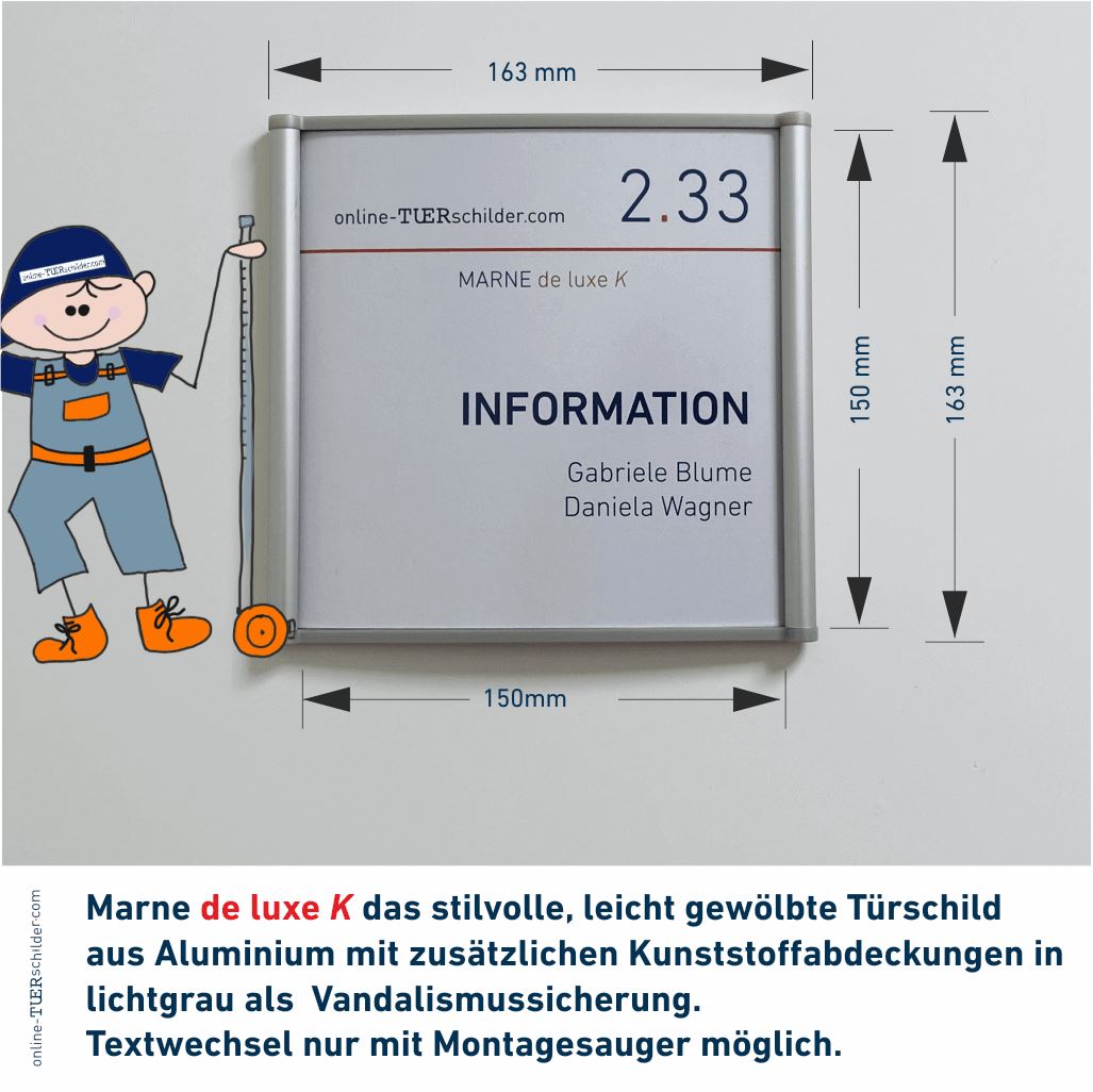 Türschild für Ihr Büro Marne de Luxe K - mit Kunststoffabdeckungen - 