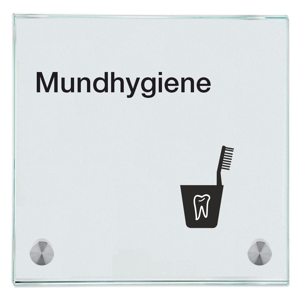 Praxisschilder aus Glas Mundhygiene 2