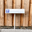 Parkplatzschilder zum Verschrauben oder mit Erdspieß und individueller Beschriftung