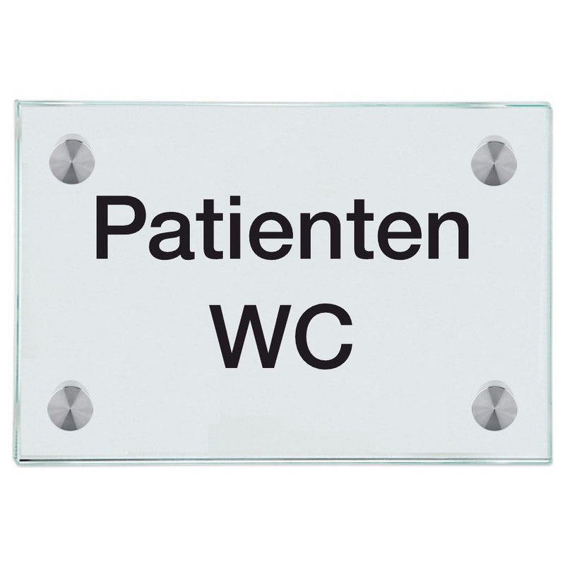 Praxisschilder aus Glas Patienten WC 3