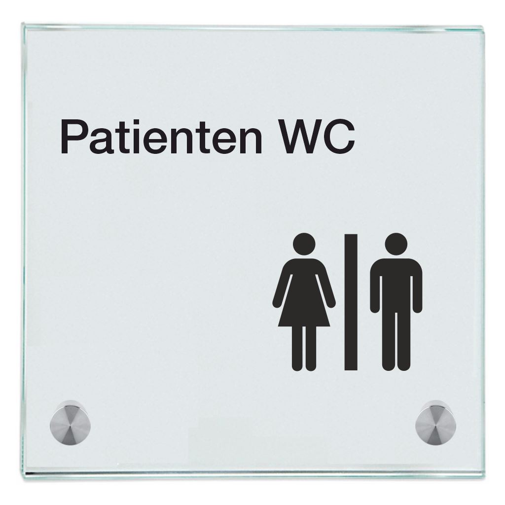 Praxisschilder aus Glas Patienten WC 1