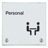 Praxisschild aus Glas Personal  in 100x150 mm oder 150x150 mm