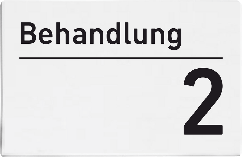 Praxisschilder aus Acryl oder Folie Behandlung 2 zum Kleben Praxisschild Behandlung 2 