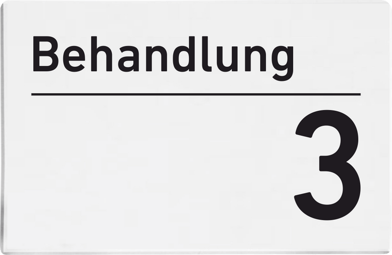 Praxisschilder aus Acryl oder Folie Behandlung 3 zum Kleben Praxisschild Behandlung 33