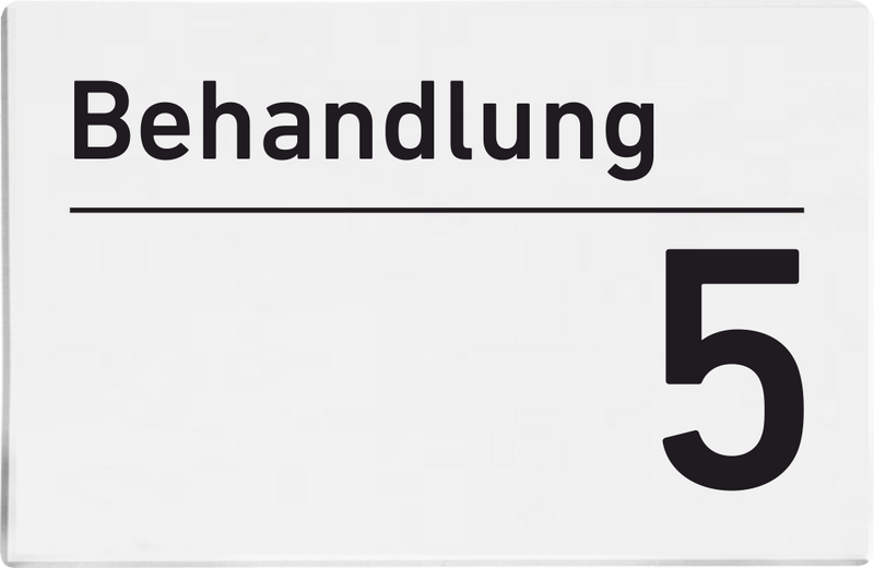Praxisschilder aus Acryl oder Folie Behandlung 5 zum Kleben Praxisschild Behandlung 5 9