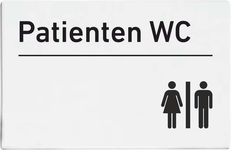 Praxisschilder aus Acryl / Folie Patienten WC 1