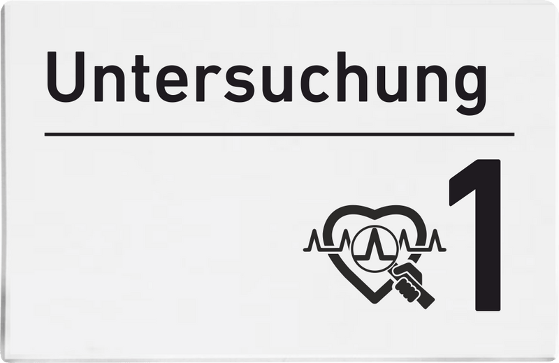 Praxisschilder Acryl Untersuchung 1 4