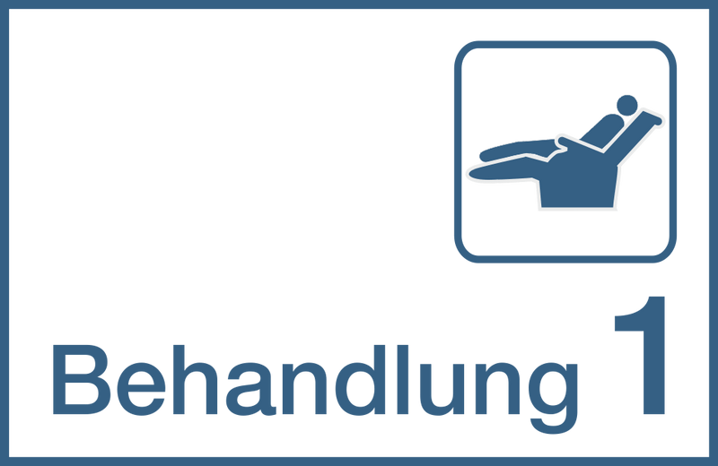 Praxisschilder aus Acryl oder Folie Behandlung 1 zum Kleben Behandlung 1 Folienaufkleber 