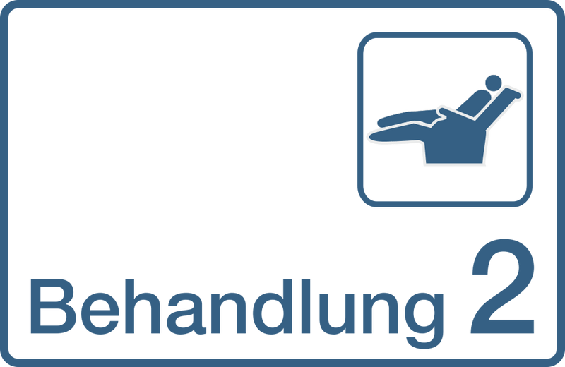 Praxisschilder aus Acryl oder Folie Behandlung 2 zum Kleben Praxisschild Behandlung 2 7
