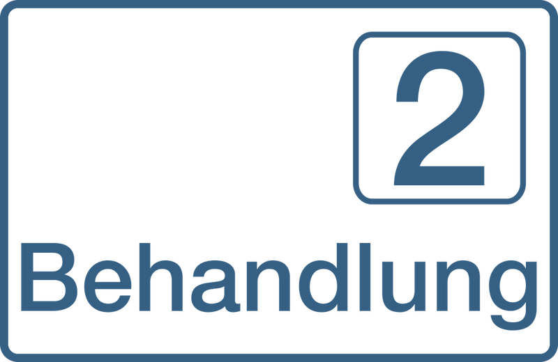 Praxisschilder aus Acryl oder Folie Behandlung 2 zum Kleben Praxisschild Behandlung 2 5