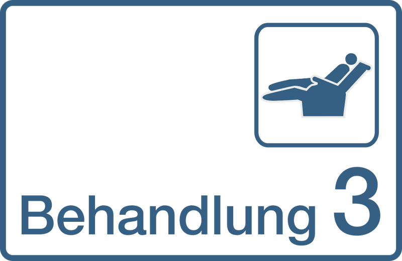 Praxisschilder aus Acryl oder Folie Behandlung 3 zum Kleben Praxisschild Behandlung 3 7