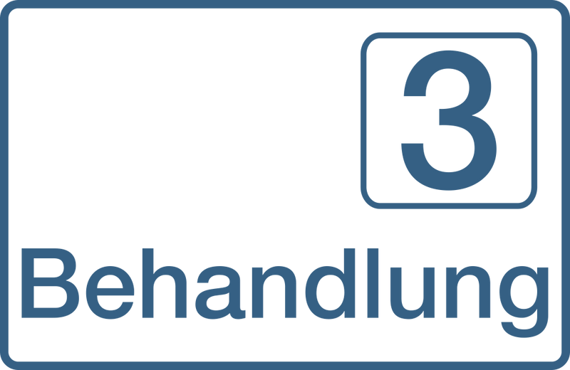 Praxisschilder aus Acryl oder Folie Behandlung 3 zum Kleben Praxisschild Behandlung 3 5
