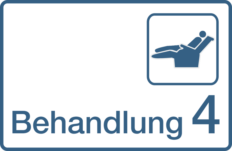 Praxisschilder aus Acryl oder Folie Behandlung 4 zum Kleben Praxisschild Behandlung 4 8