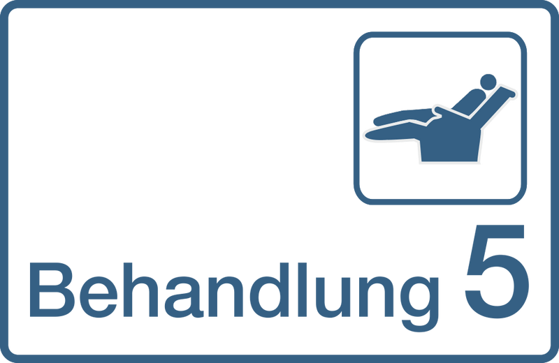 Praxisschilder aus Acryl oder Folie Behandlung 5 zum Kleben Praxisschild Behandlung 5 7
