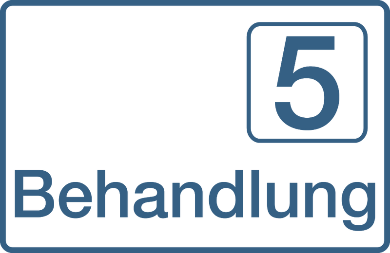 Praxisschilder aus Acryl oder Folie Behandlung 5 zum Kleben Praxisschild Behandlung 5 5