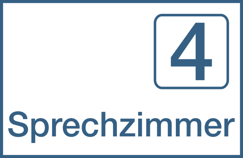 Praxisschilder aus Acryl oder Folie Sprechzimmer 4 zum Kleben Praxisschild 7