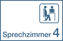 Praxisschilder aus Acryl oder Folie Sprechzimmer 4 zum Kleben Praxisschild 5