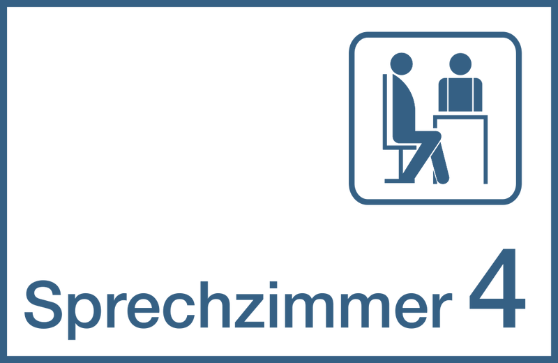 Praxisschilder aus Acryl oder Folie Sprechzimmer 4 zum Kleben Praxisschild 5