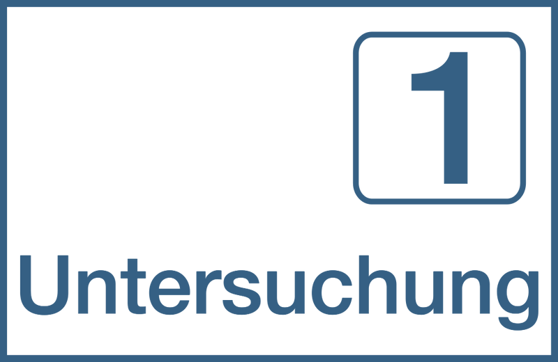 Praxisschilder Acryl Untersuchung 1 6